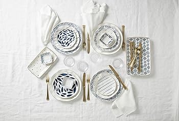 Amazon.com: Lenox Blue Bay 12-Piece Dinnerware Set : Health