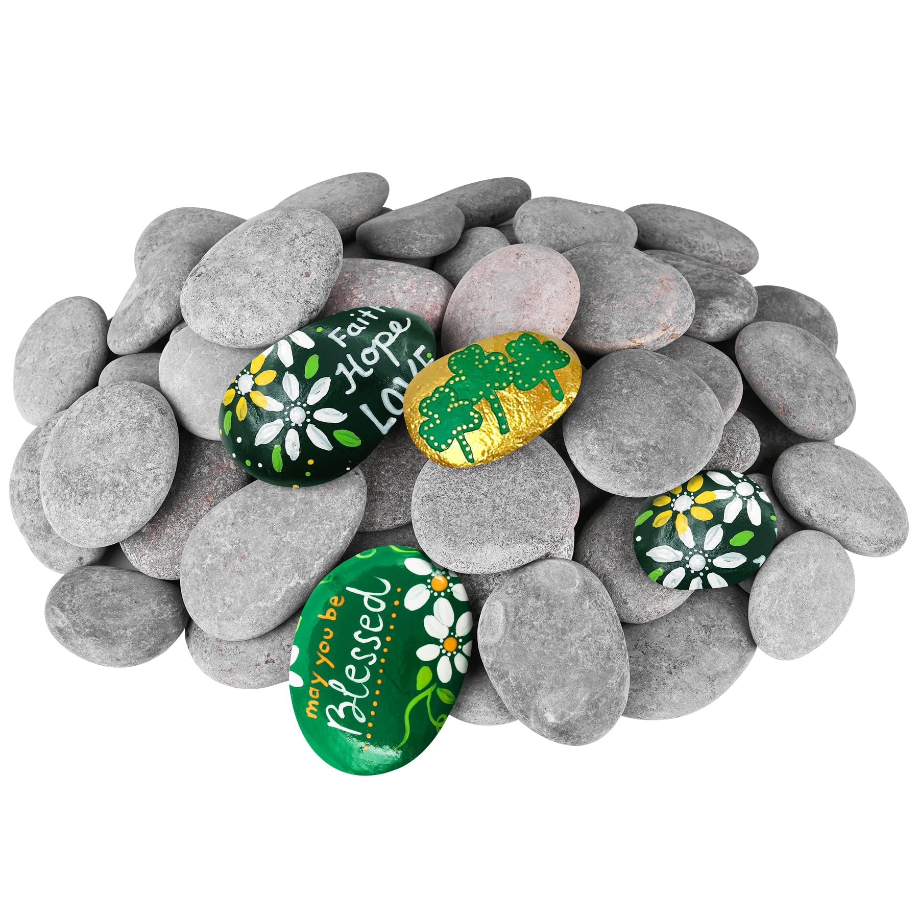 Amazon.com: River Rocks for Painting 90 Pcs Large 2-3 Inch Flat Smooth ...