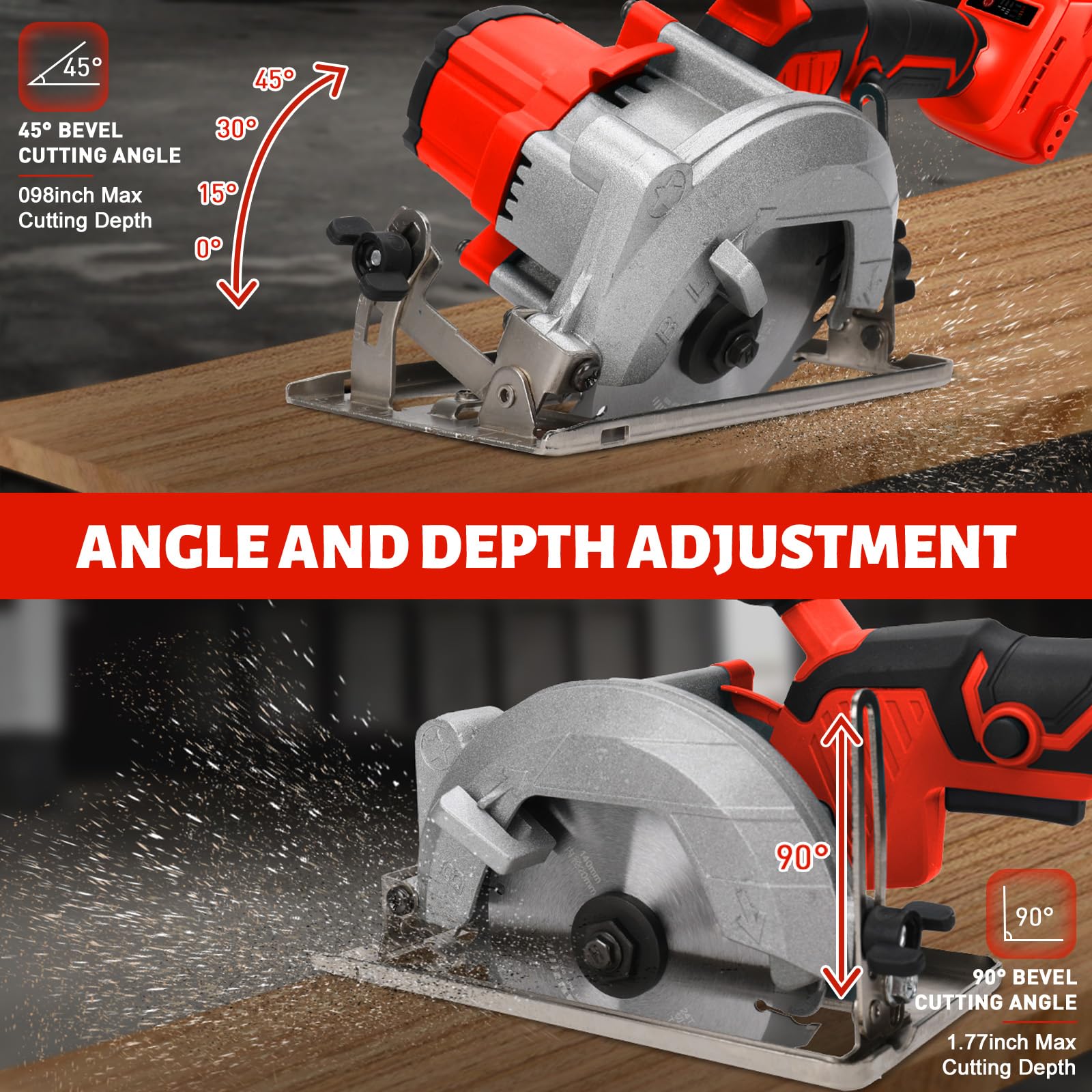 Sierra circular inalámbrica para Milwaukee M18 18 V, 140 mm, sin escobillas, Mini sierra circular de mano