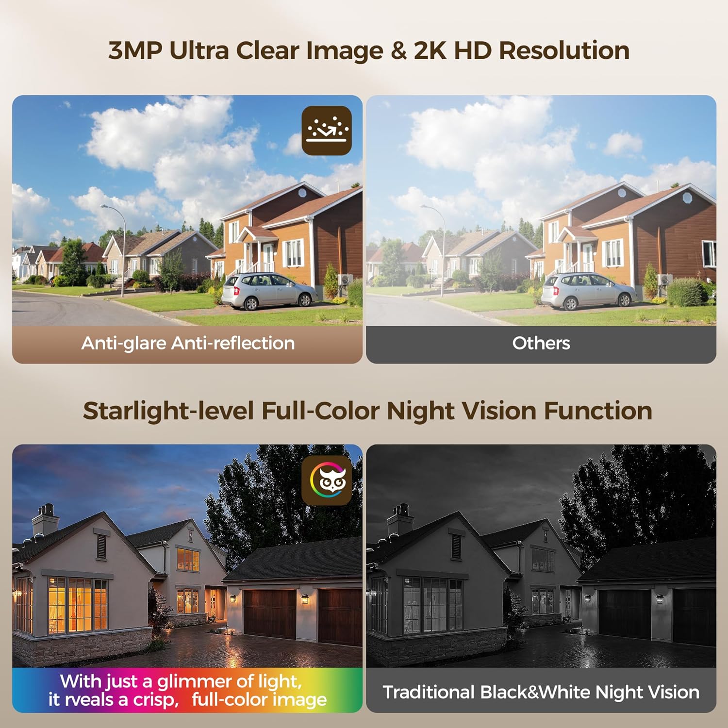 3MP/2K Magnetic Window Camera for Home- 5G&2.4GHz WiFi Wireless Indoor/Outdoor Security Cameras with Full-Color Night Vision, Real-Time Clock Display, No Drill Mount Ideal for Apartment