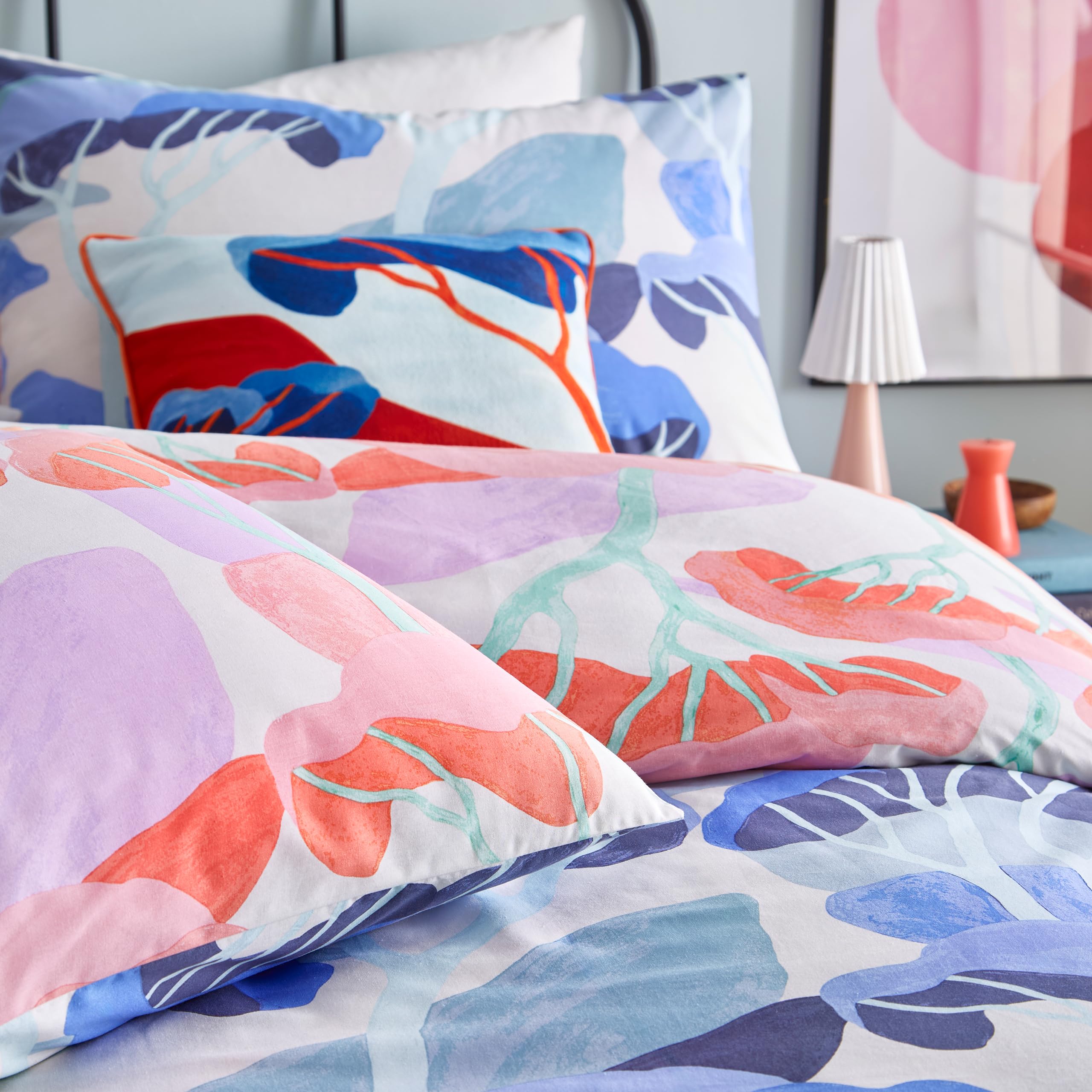 furn. D'Azure Abstract Tree Duvet Cover Set, Multicolour, Super King - Image 3
