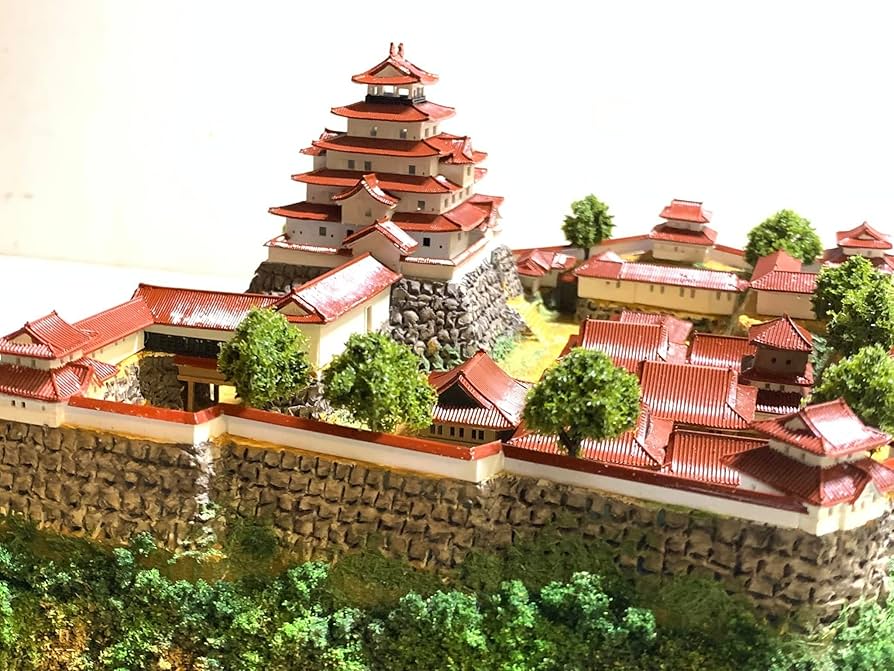 ジオラマ城 完成品□岩国城 復元天守 城コレ ケース付き サイズ(W113×D92