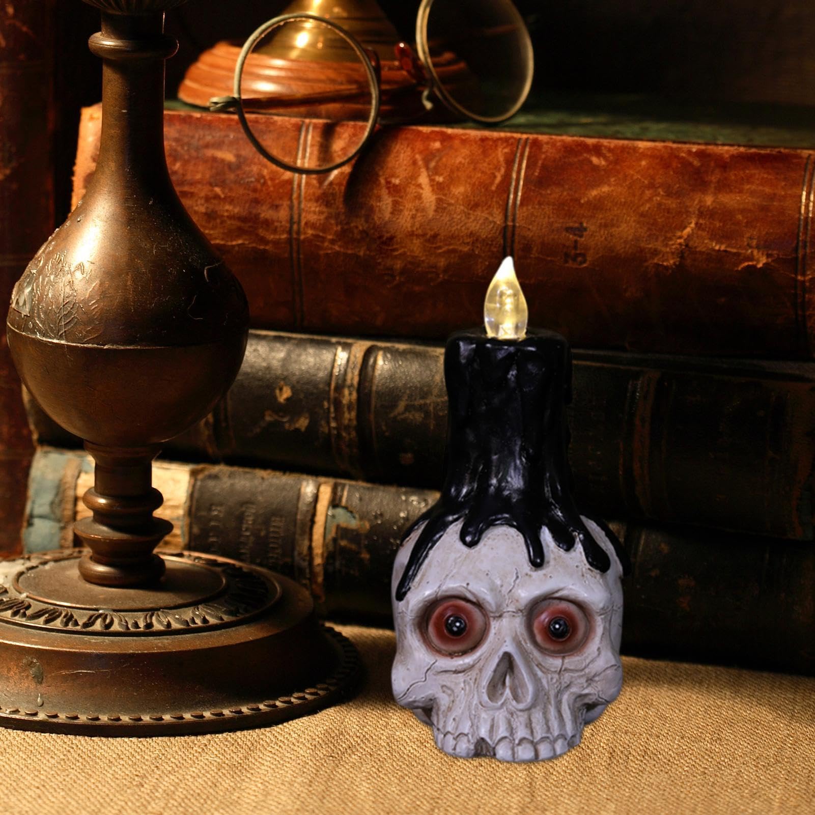 Confezione Da 6 Decorazioni Luminescenti Per Halloween | Mani Di Teschio Nere Con Paletti, Sagome Spaventose Con Occhi Che Si Illuminano Al Buio, Per Esterni E Cortile - 4