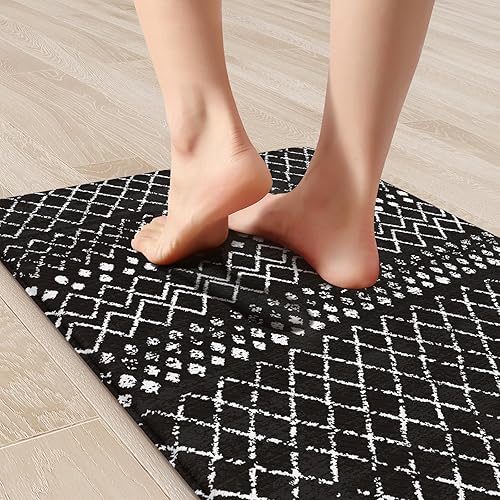 Vista 554 de KIMODE - Juego de 2 tapetes de cocina bohemios, antifatiga, antideslizantes, impermeables, ergonómicos, acolchados, cómodos, para lavandería, Caqui