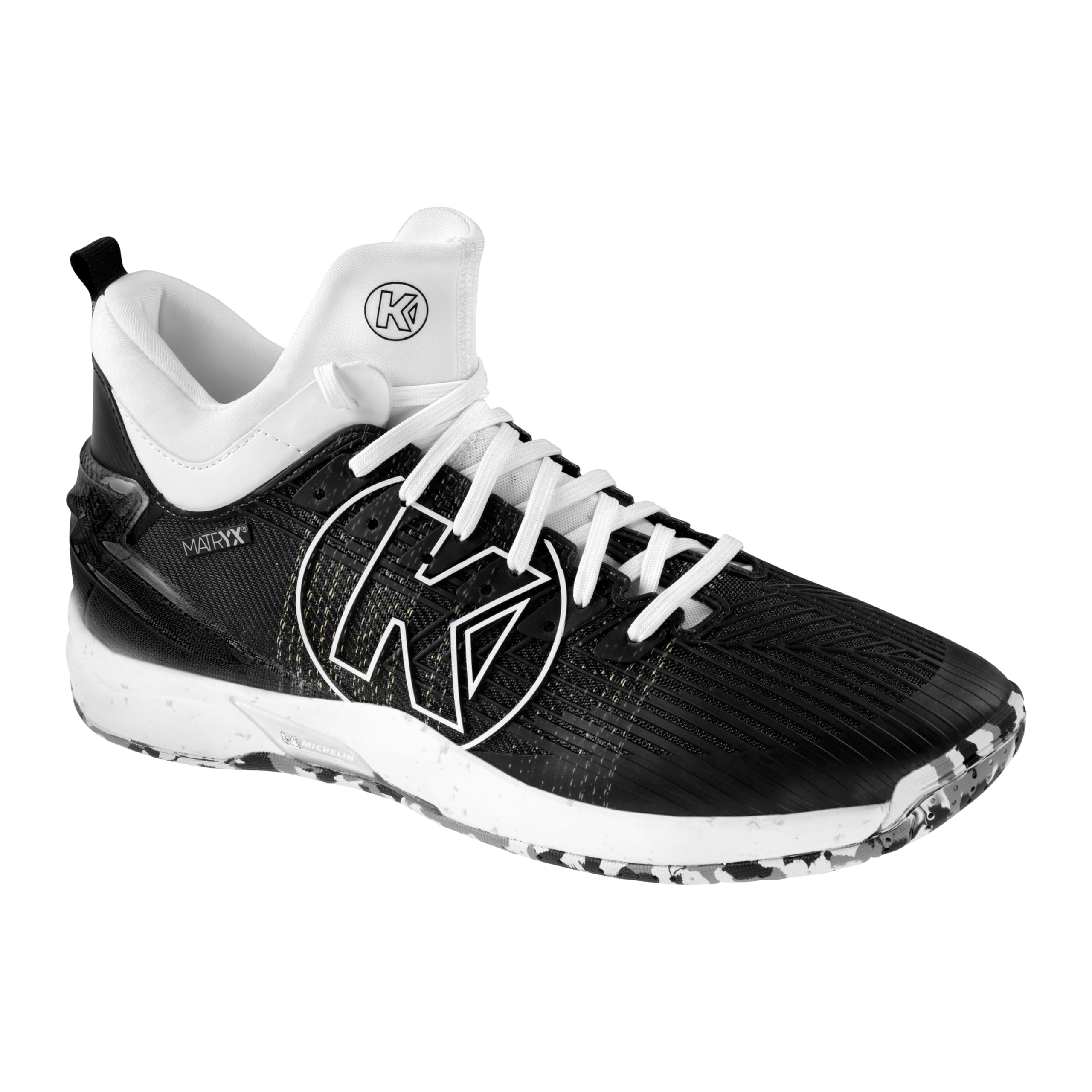 Kempa Unisex Attack Mid Handball Shoes, Sports Shoes, Trainers, Black White, 8.5 UK