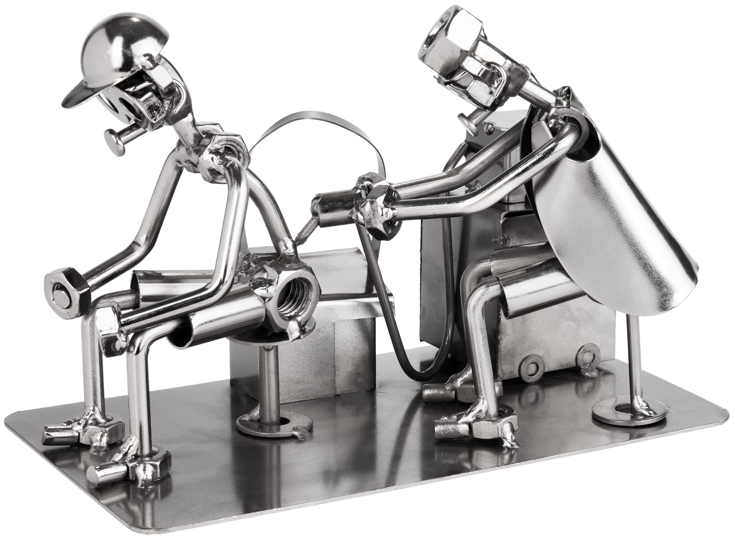 Figura Uomo Architetto In Ferro - Scultura Da Tavolo Con Viti E Dadi, Idea Regalo Per Architetti, 18cm - Foto 7