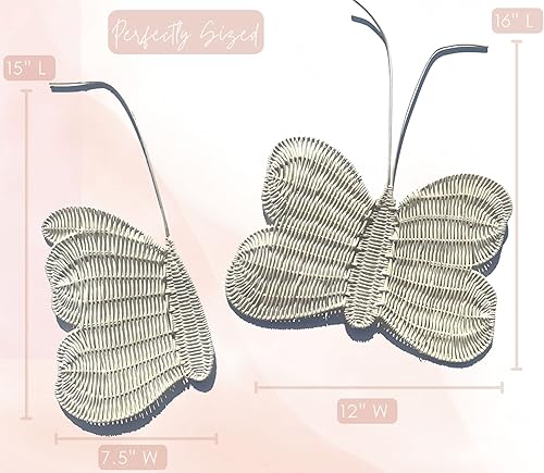 Miniatura 3 de Lucky Love Decoración de pared de mariposa neutra y decoraciones de mariposa para una habitación de bebé o decoración bohemia para dormitorio.