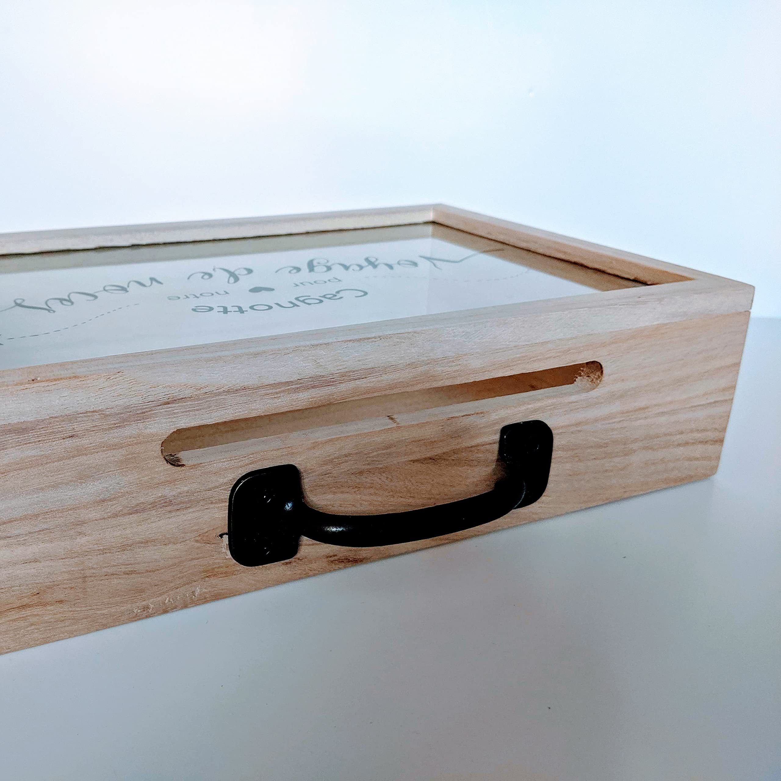 Urne mariage - Urne transparente - Tirelire - Boite en bois - Caisse en bois | Decoration mariage champetre - Cadeau invites enveloppes - Accessoire