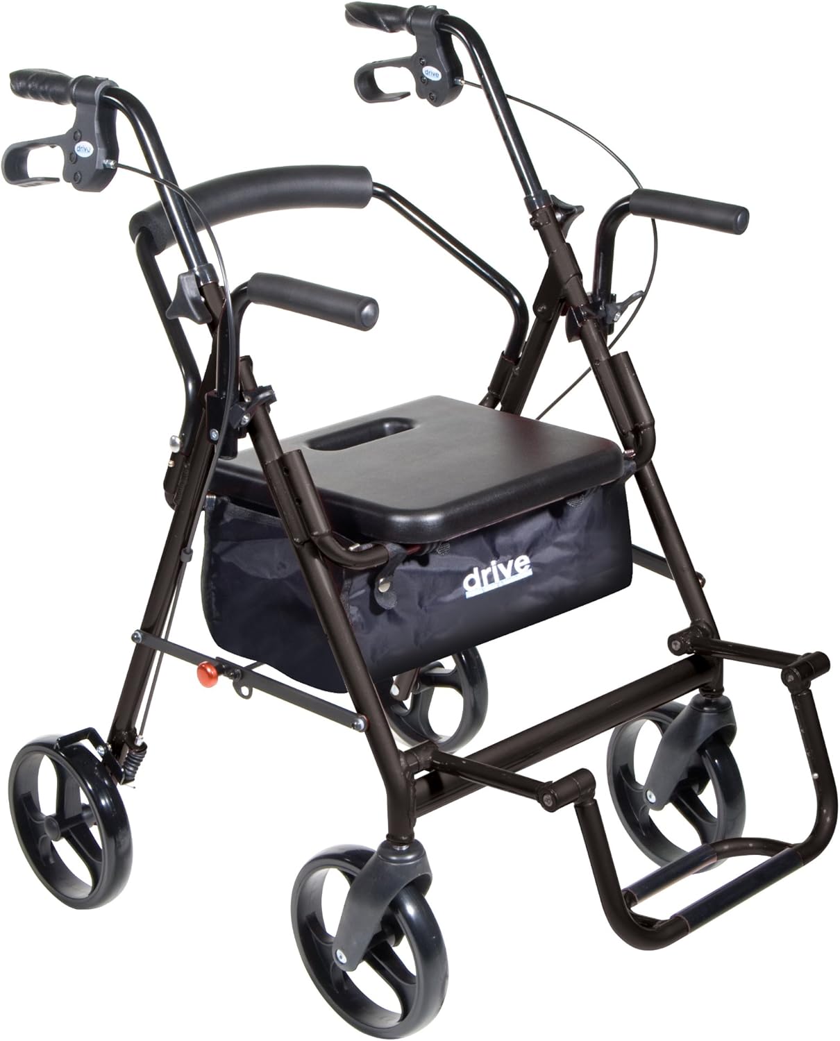 Drive Medical Duet Transport Wheelchair Rollator Walker, Black: Health & Personal Care