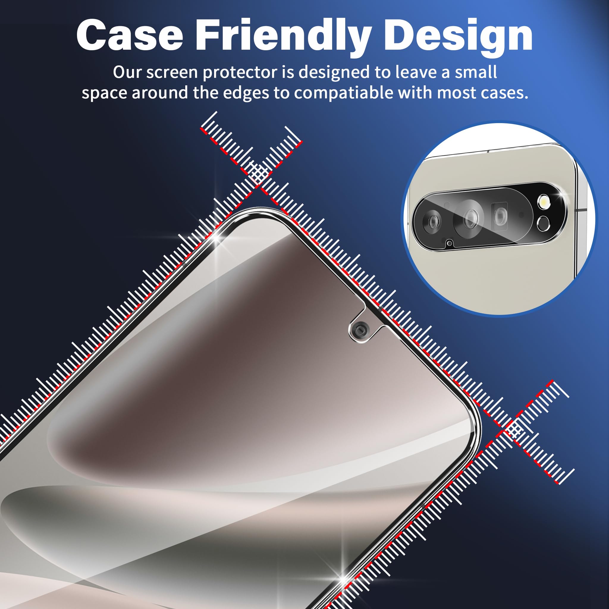 3 Pack Glass Screen Protector for Google Pixel 10 Pro XL [6.8 inch] with 3 Pack Camera Lens Protector, 9H Tempered Glass, Fingerprint Unlock, HD Ultra-thin Bubble-Free