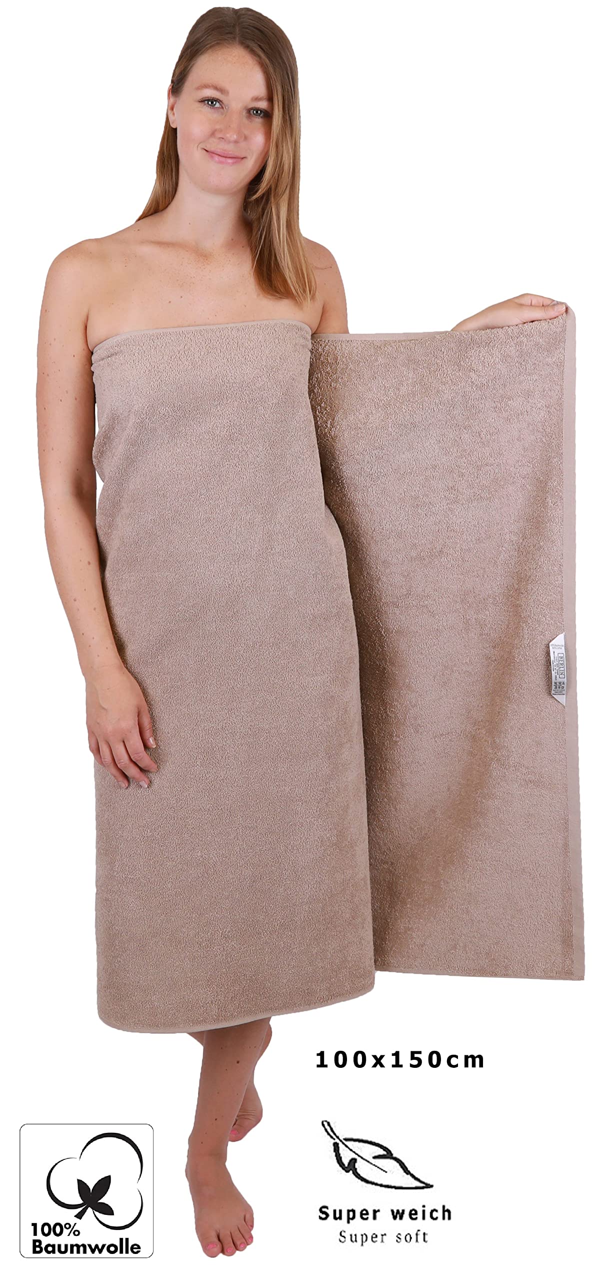 Betz Maxi Telo Doccia XXL – 100x150 Cm, Colore Grigio Scuro, Morbido E Super Assorbente, Modello Berlin - 5
