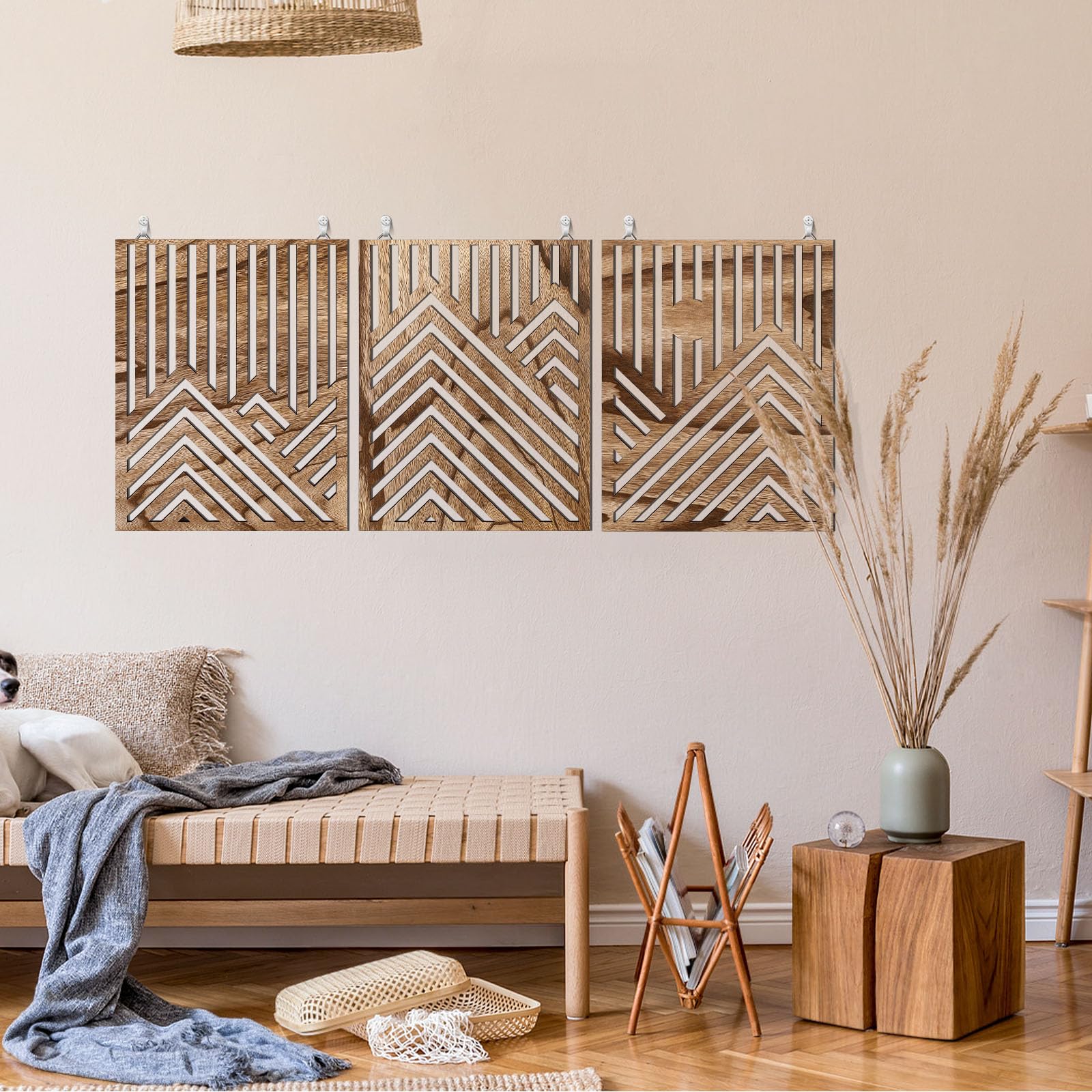 3pcs Wooden Wall Art, Mountains Decor Single Line Minimalist Decor Mountain Wall Art - Image 2