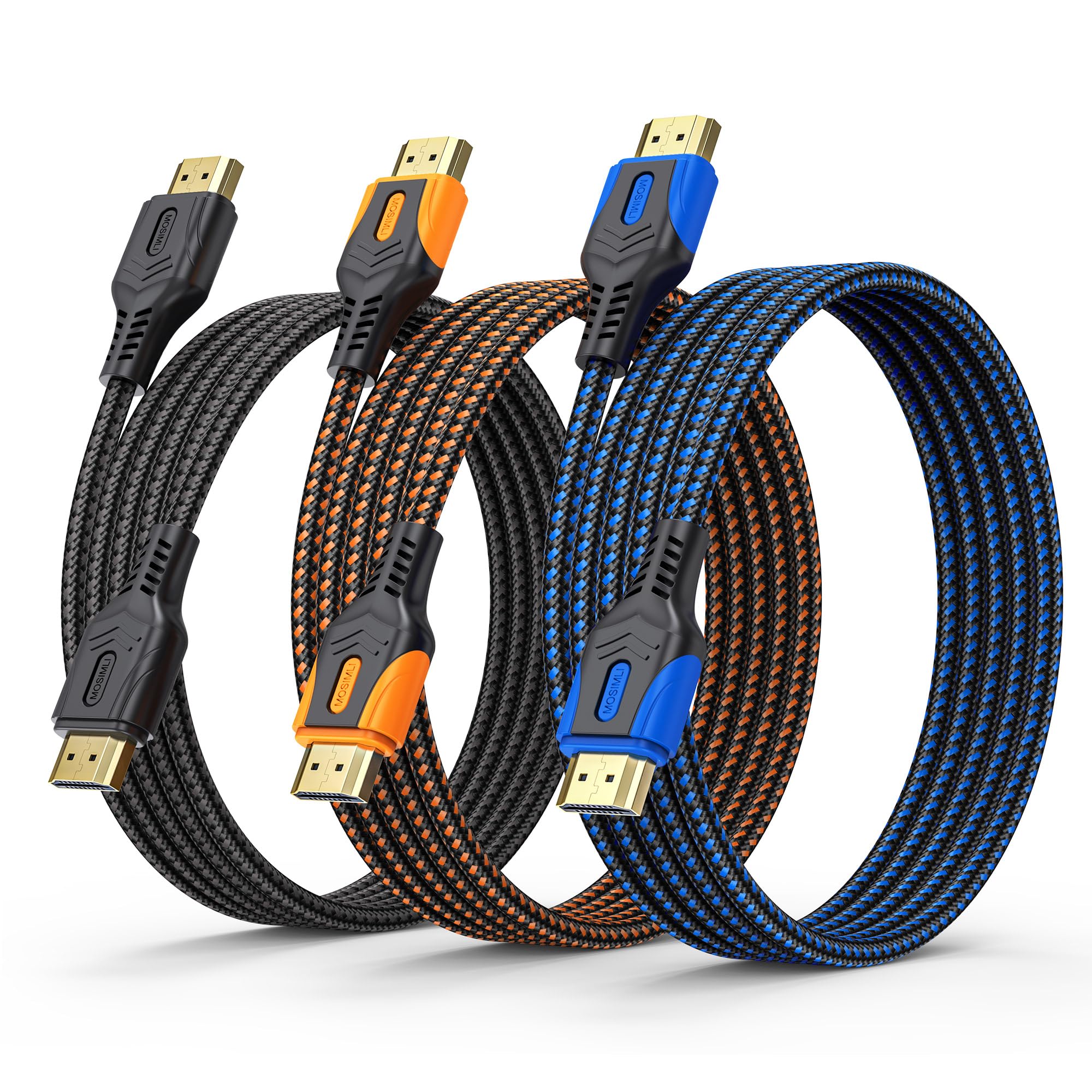 Cable HDMI 4K de 6 pies, paquete de 3, compatible con monitor