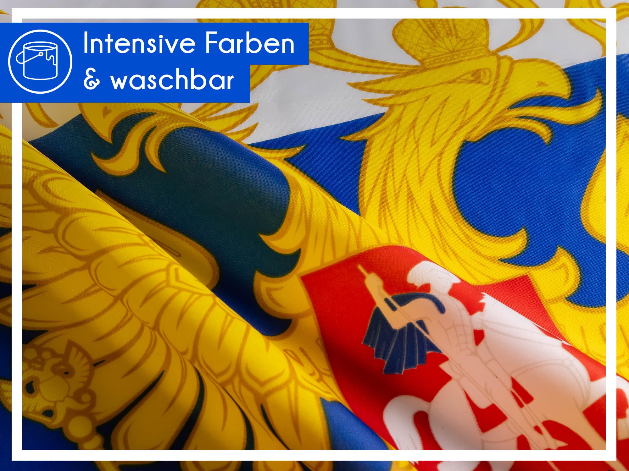 PHENO FLAGS Russia flag with coat of arms, 90x150cm, weatherproof and tear-proof - Image 4