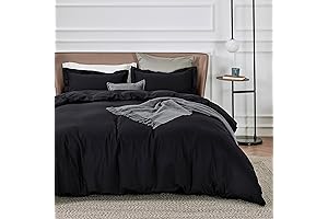 Bedsure Soft Black Duvet Cover King Size