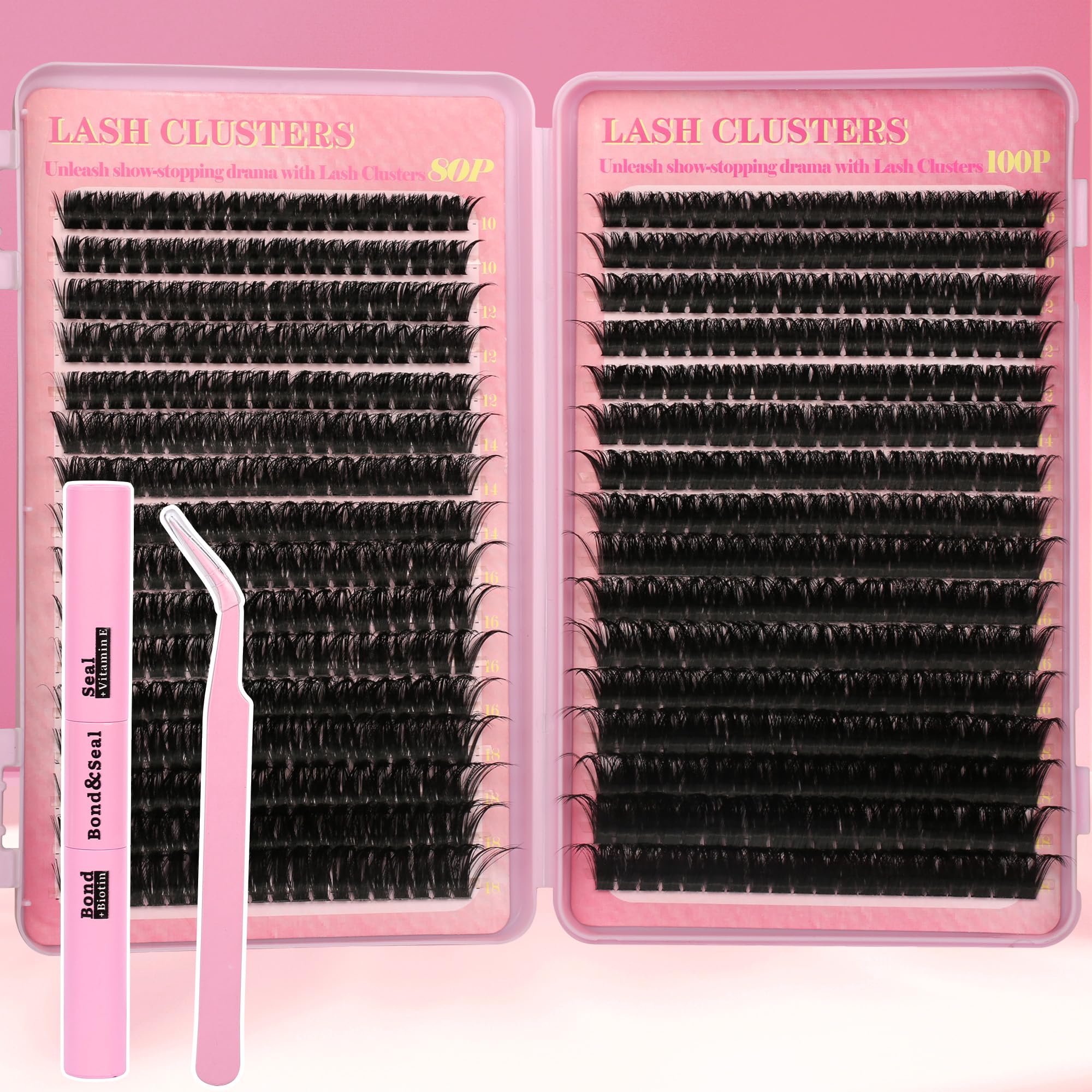 Gmagictobo Lash Extension Kit Lash Clusters Kit 640Pcs Volume Eyelash Clusters C Curl Lashes Clusters DIY Cluster Eyelash