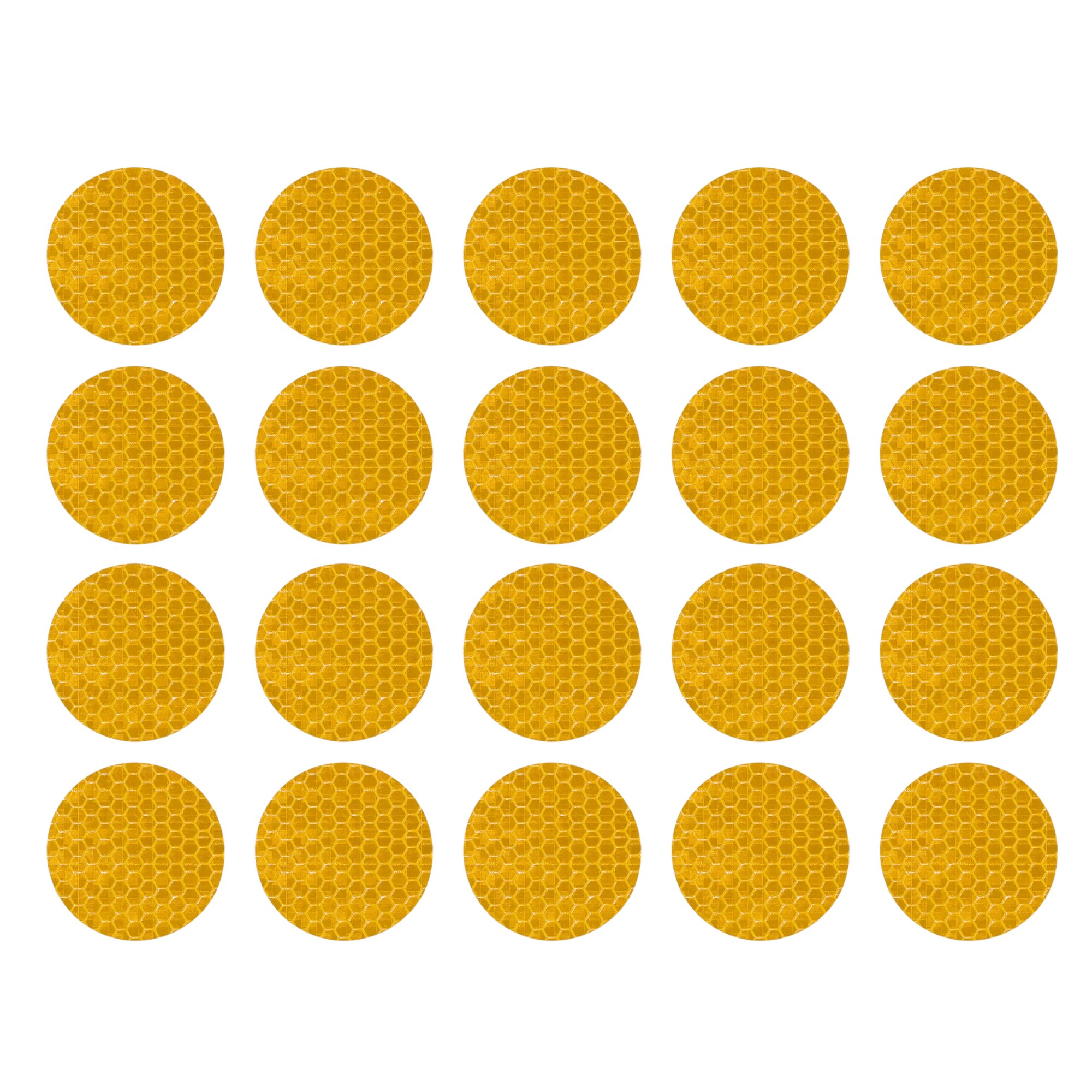 VekAuto 20 Pcs Reflective Stickers, Round Shape Universal for Cars Yellow