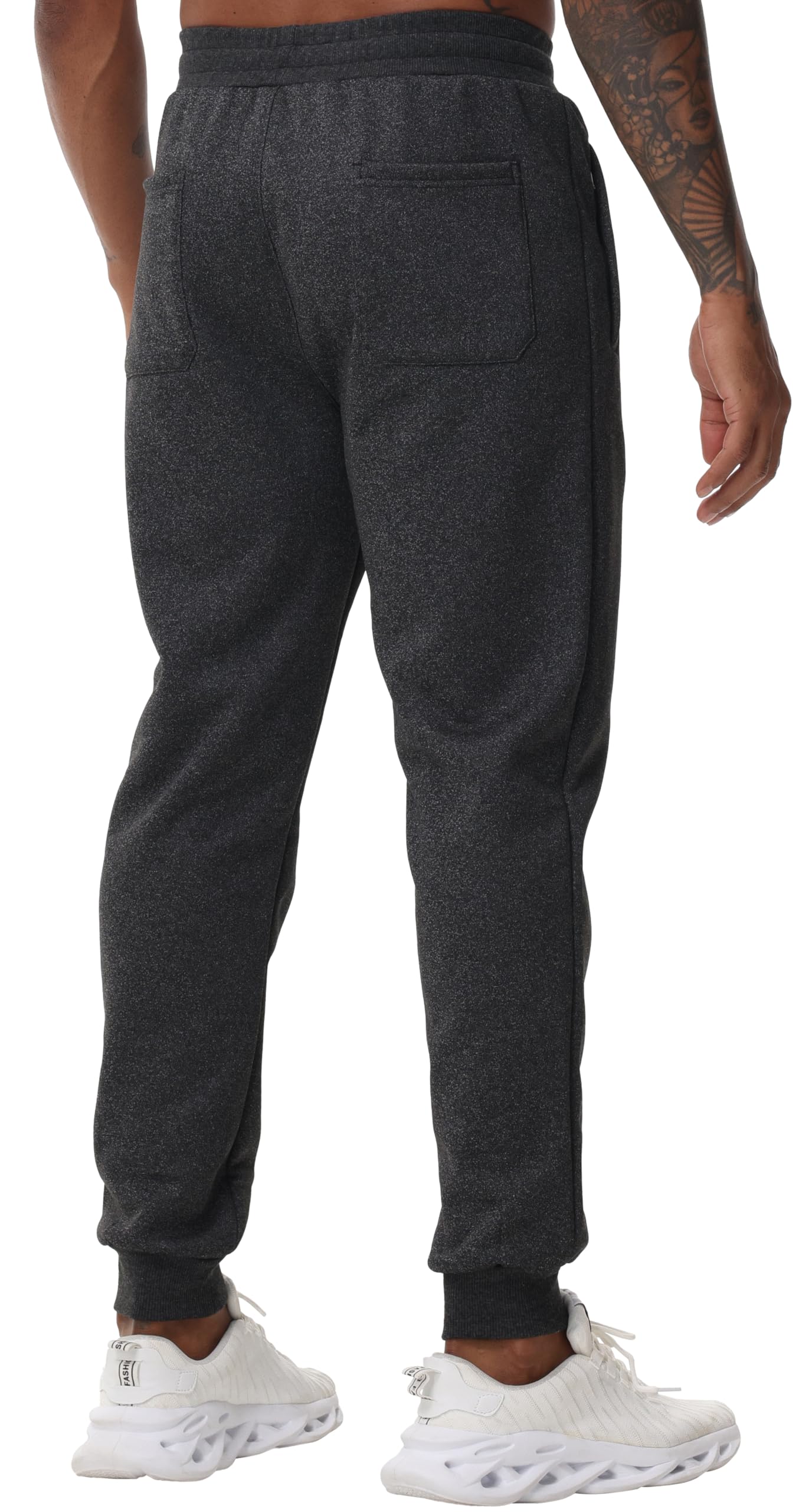 YuKaiChen Jogginghose Herren Fleece Warme Gefütterte Trainingshose Stretch Sporthose Winter Verdickte Sweathose mit Reißverschluss Taschen