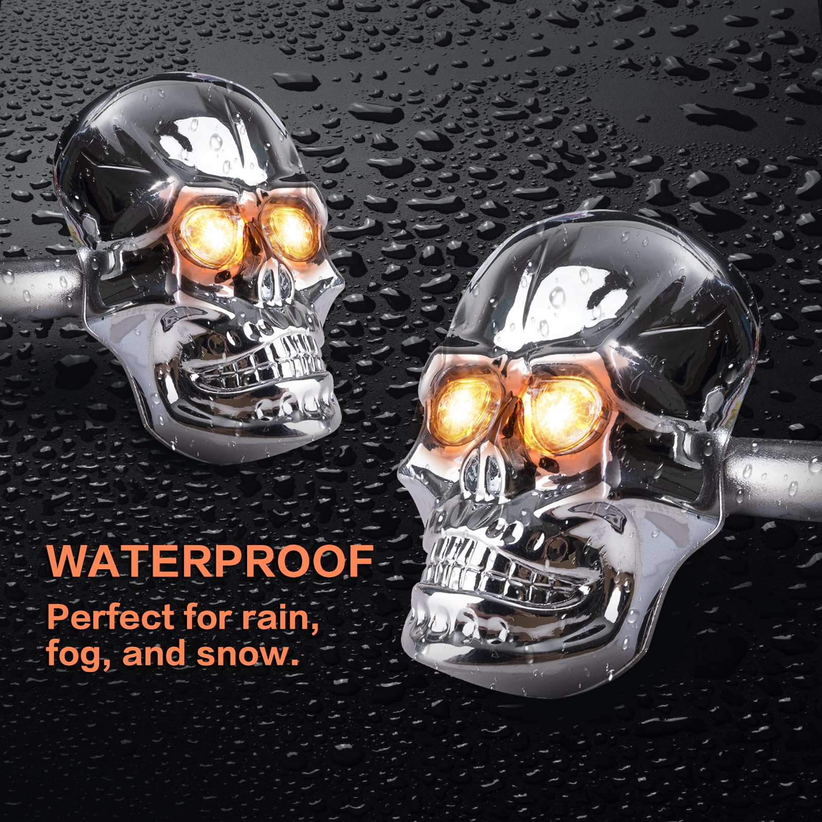 Amazon.com: JinRui-T Motorcycle Turn Signals Led Skull Blinkers