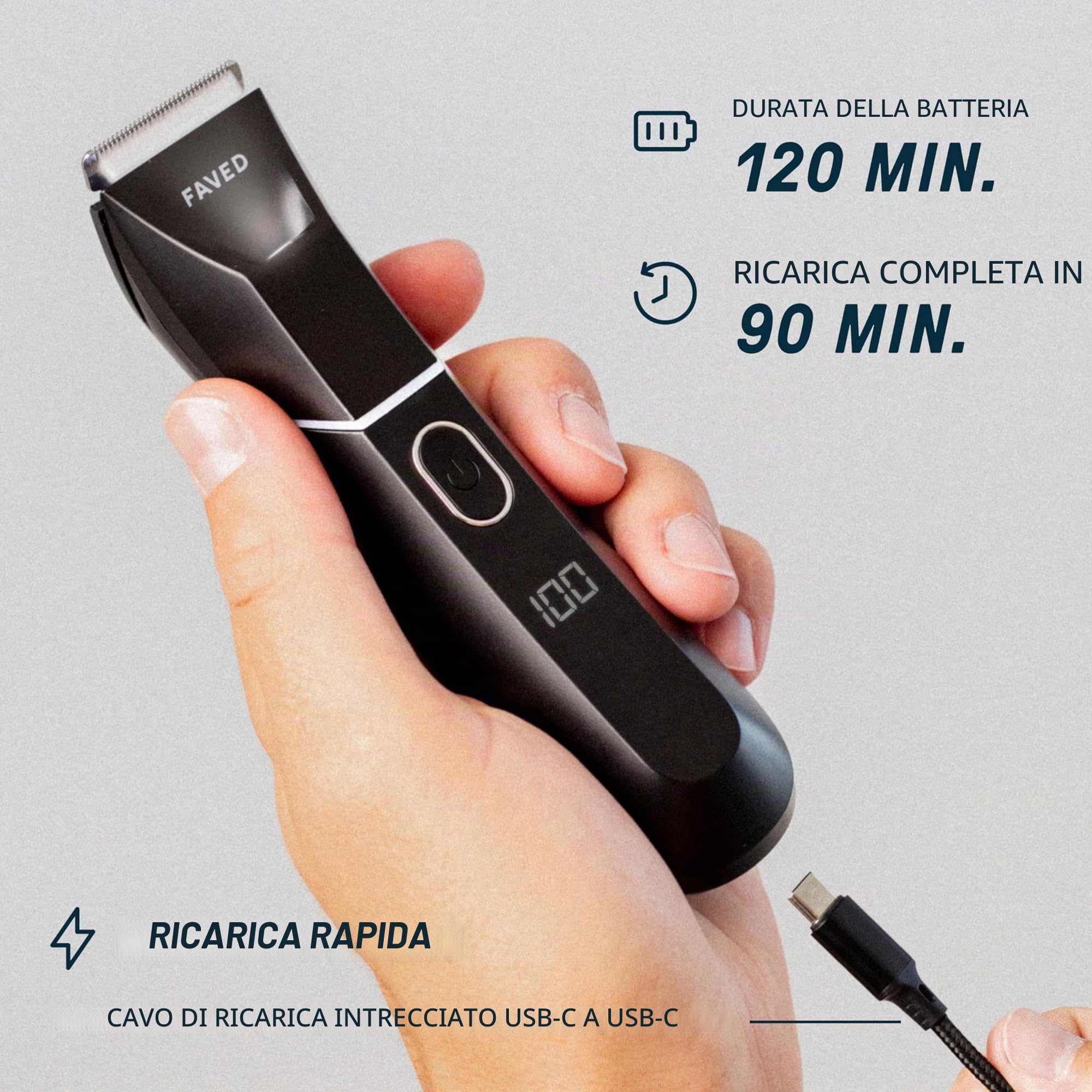 The Bodygroomer 2.0 - Rasoio intimo e trimmer con rivoluzionaria lama di sicurezza per uomo, 120 min, resistente alla doccia, luce LED, Beast Mode