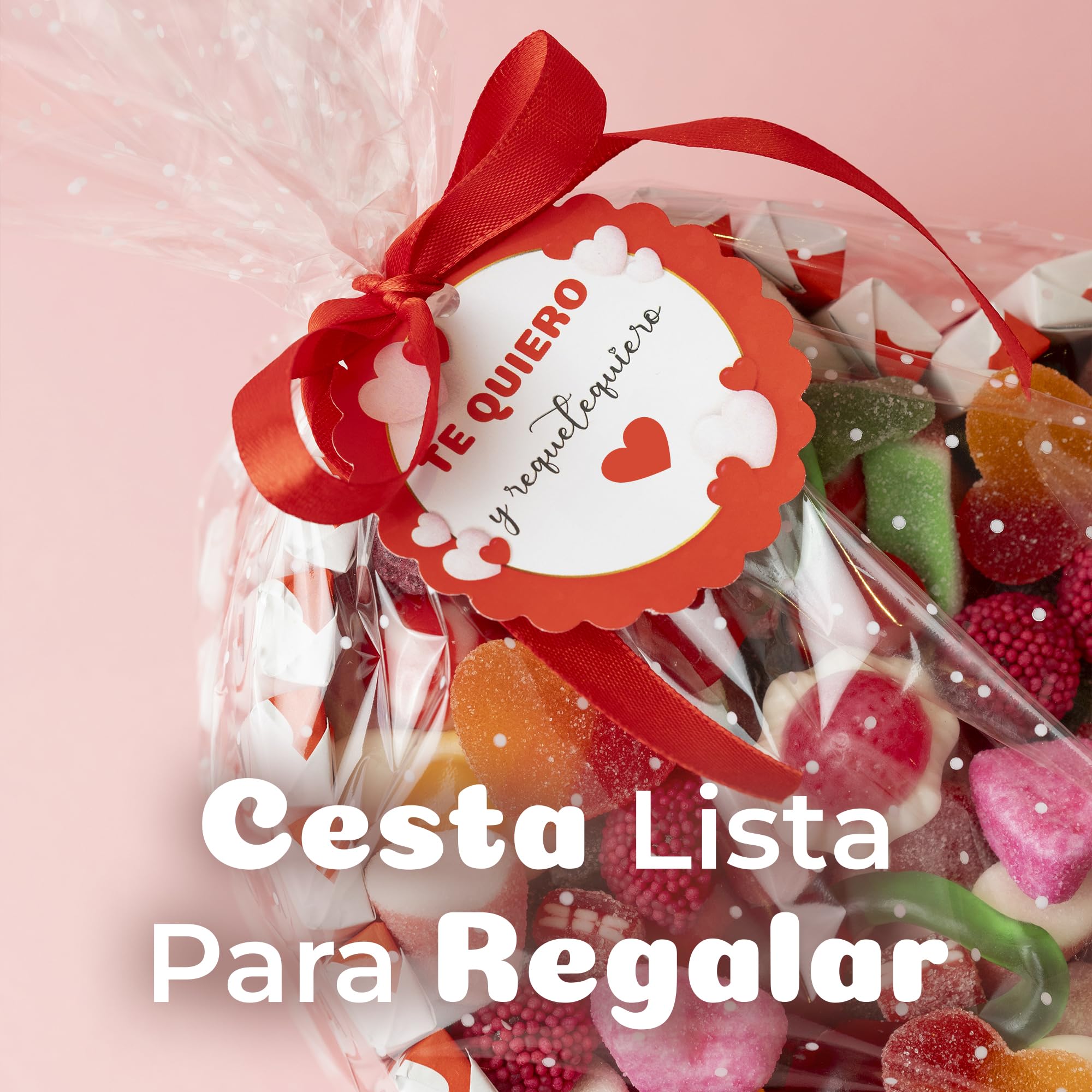Onza Regalo dia de la madre original - Cesta de Chocolates Kinder y Chucherías para Regalar - Corazón Chocolatinas Kinder - Gran Surtido Chuches y Gominolas
