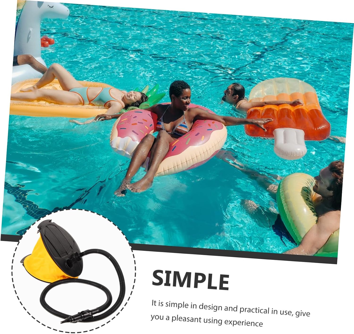 Luxshiny Portable Foot Pump for Inflatables Air Pump for Air Mattress Boats Balloons and Pool Floats Hands Operation for Sports Balls and Swimming Rings