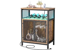 Rustic Brown Entryway Storage Cabinet with Coat Rack