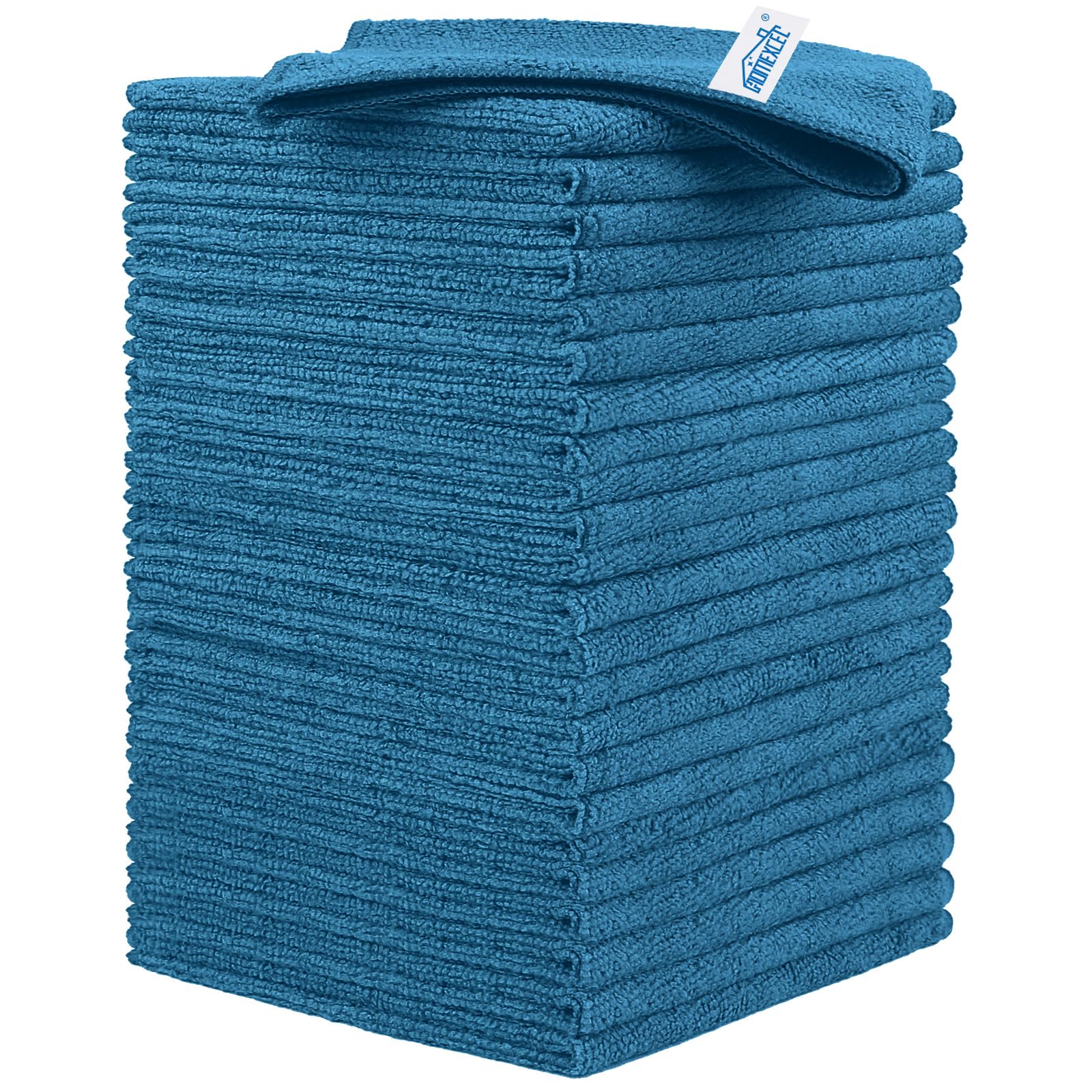 HOMEXCEL 24PK Microfiber Cleaning Cloth, Cleaning Rag for Home, 11.5x11.5in | Reusable, Lint Free, Scratch-Free and Highly Absorbent Towels for Kitchen, Window and Glass, Cars, Navy Blue Navy Blue 24