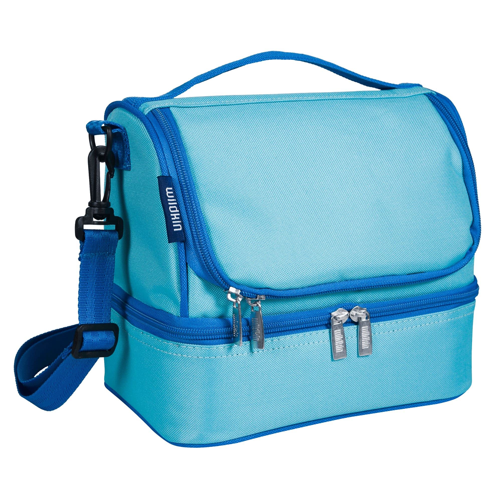 WildkinTwo Compartment Insulated Lunch Bag for Boys & Girls, Perfect Solution for Packing Hot or Cold Snacks for Kids' School and Travel, Ideal for Lunch Bag for Kids (Aqua)