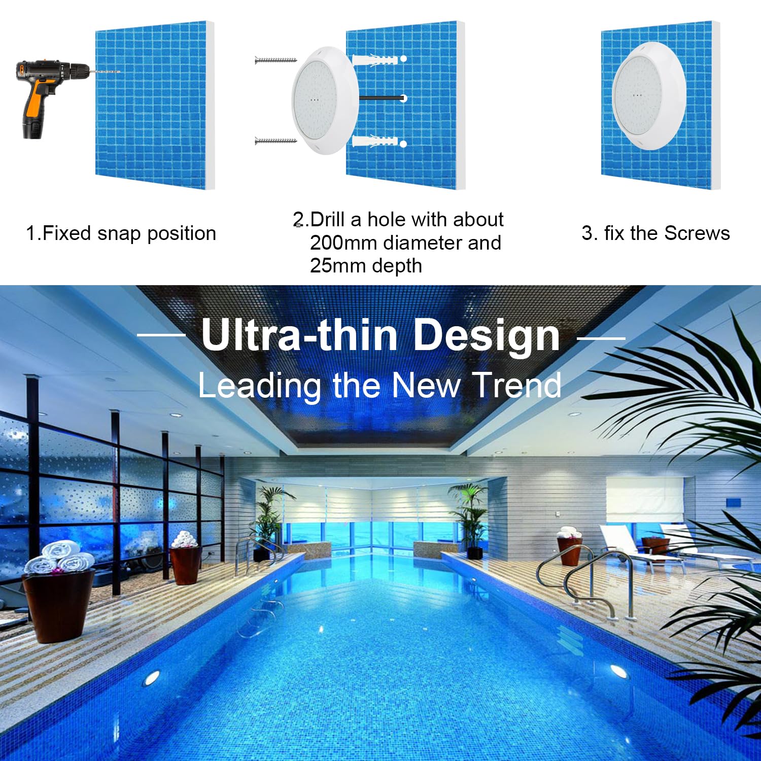 Foco de Piscina LED Par56, 20W RGB iluminación de la Piscina con mando a distancia, IP68 bajo el agua de iluminación LED, AC/DC 12V lámpara de la piscina reemplazar PAR56 foco y foco halógeno