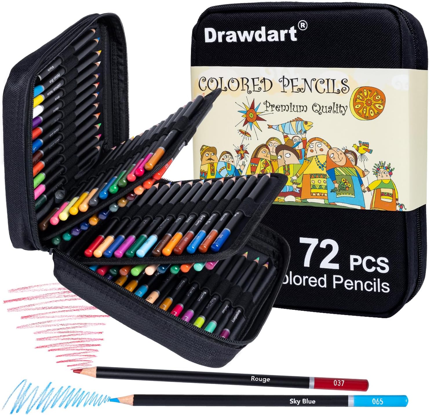 Drawdart Colored Pencils for Adult Coloring, 72Color