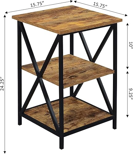 Miniatura 45 de Convenience Concepts Tucson - Mesa auxiliar con estantes, mármol sintético gris/negro Mármol de imitación