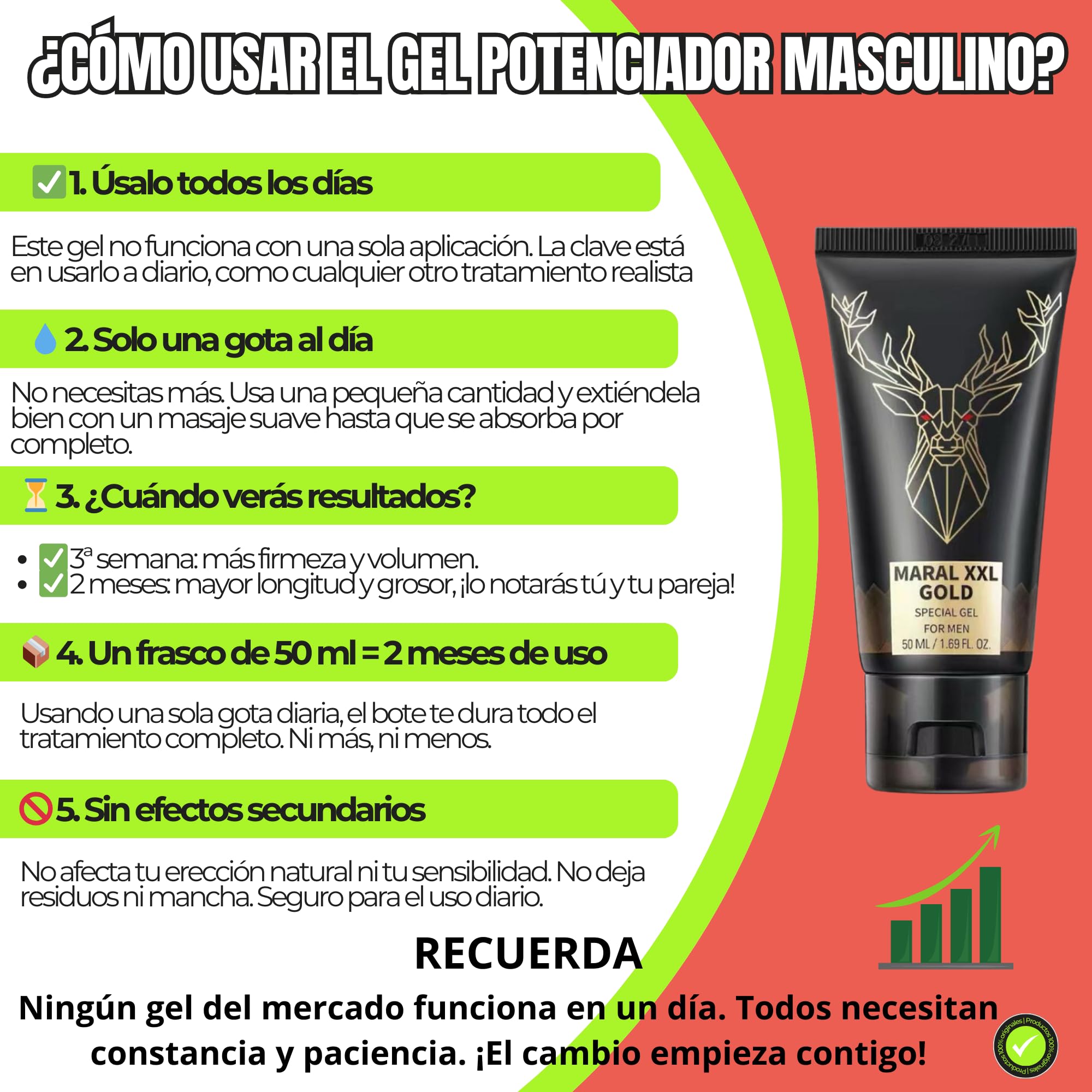 Gel Potenciador para Hombre XXL Crema para el agrandamiento Virilidad masculina Aumenta la Longitud y el Grosor, Aumenta La Talla Del Miembro 50ML