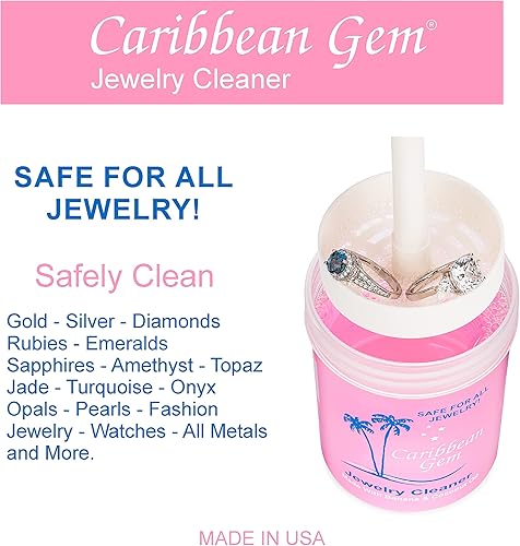 Miniatura 4 de All Purpose Jewelry Cleaner Kit w8oz Cleaning Solution, Basket & Brush - Jewelry Cleaner Kit for Gold, Silver, Diamonds, Rings, Gems & Precious