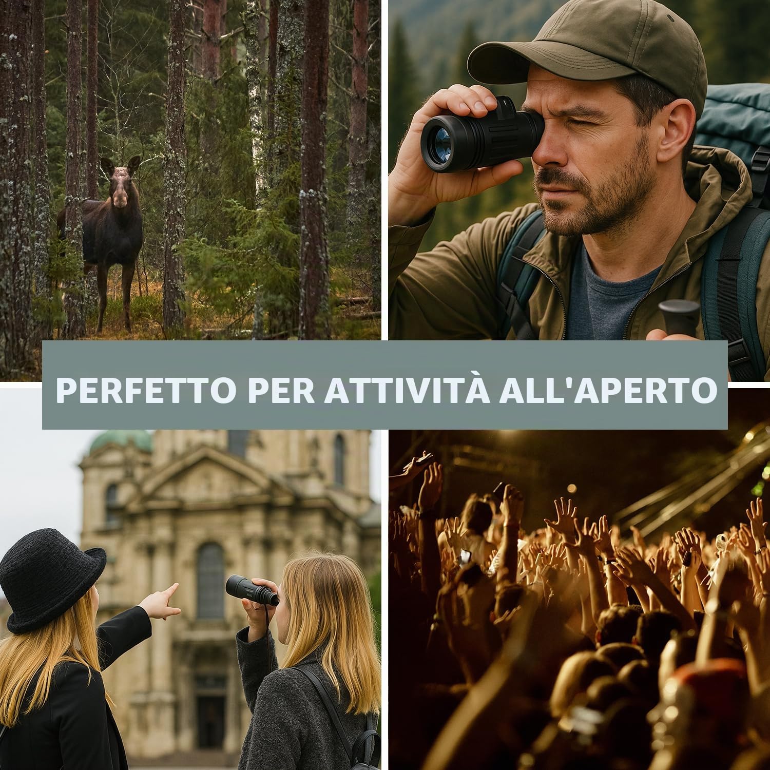 Levenhuk Atom 8x42 Monocolo Portatile, Compatibile con Treppiede | Cannocchiale Compatto e Leggero con Ottiche BK-7, Ideale per Escursionismo, Birdwatching, Campeggio, Caccia e Viaggi