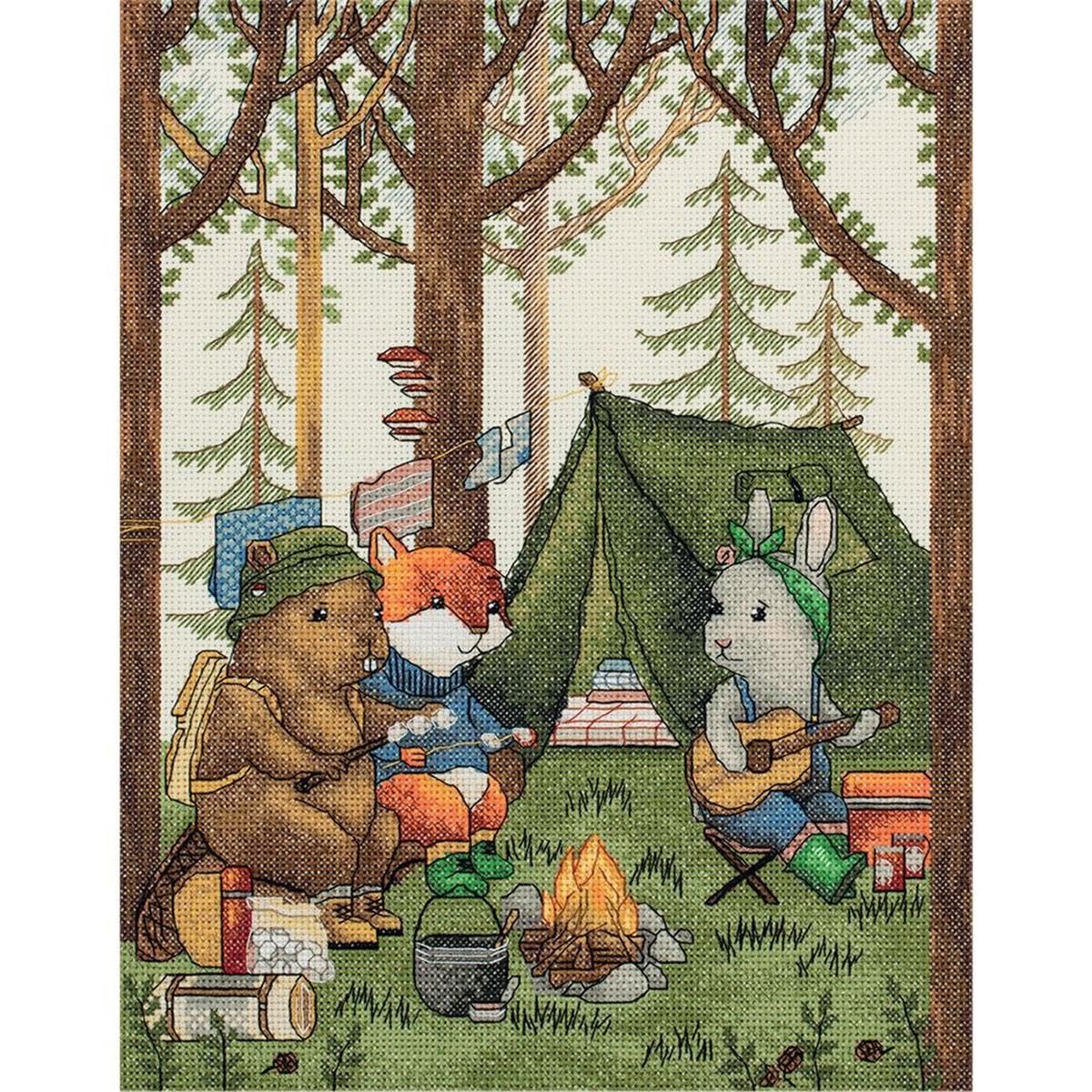 PANNA Zestaw do haftu krzyżykowego Camping Critters