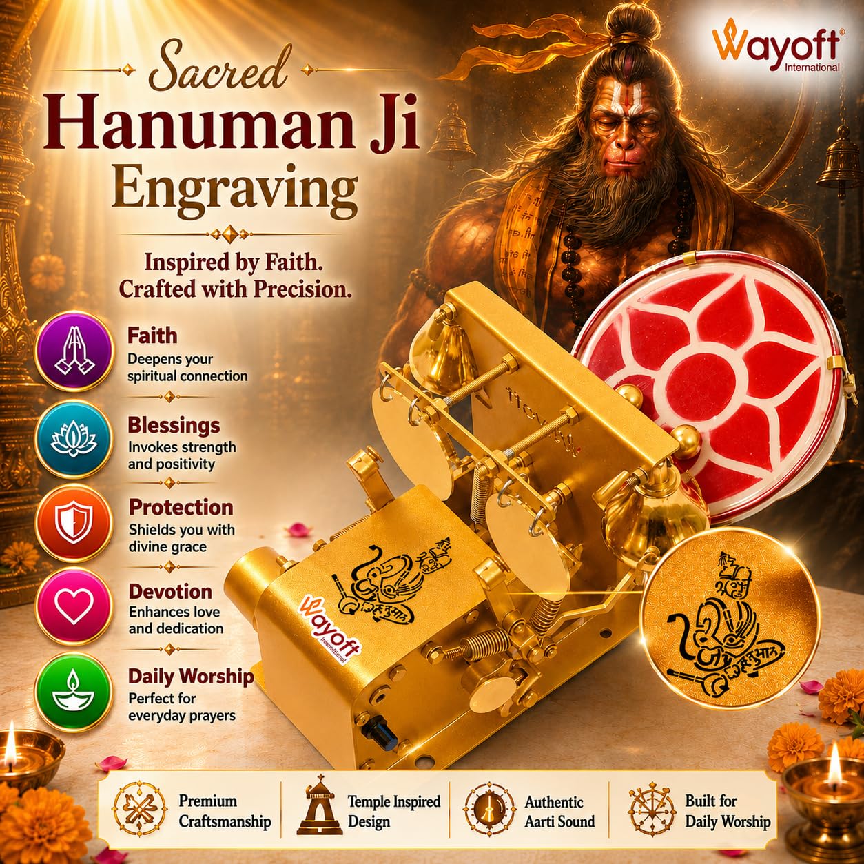 Hanuman Aarti Machine - Automatic Electric Pooja Device -2