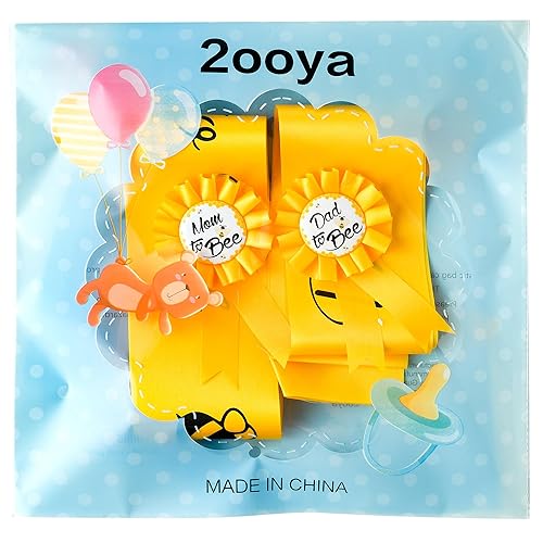 Miniatura 6 de 2ooya Juego de 4 bandas de maternidad de abejas amarillas para mamá a abeja y papá a abeja, kit de banda con broche de ramillete, tema de abeja,