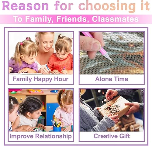 Miniatura 4 de Kits de pintura de diamantes 5D, kits de arte de diamantes para adultos y niños, diamantes de imitación de taladro completo, manualidades, cuadro