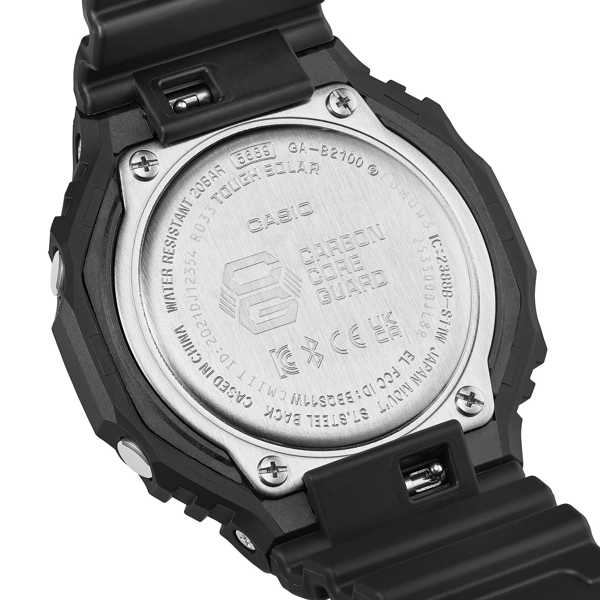 Casio G-SHOCK Orologio Multifunzione da Uomo, Nero, Tough Solar, Bluetooth, Modello GA-B2100BEG-1AER