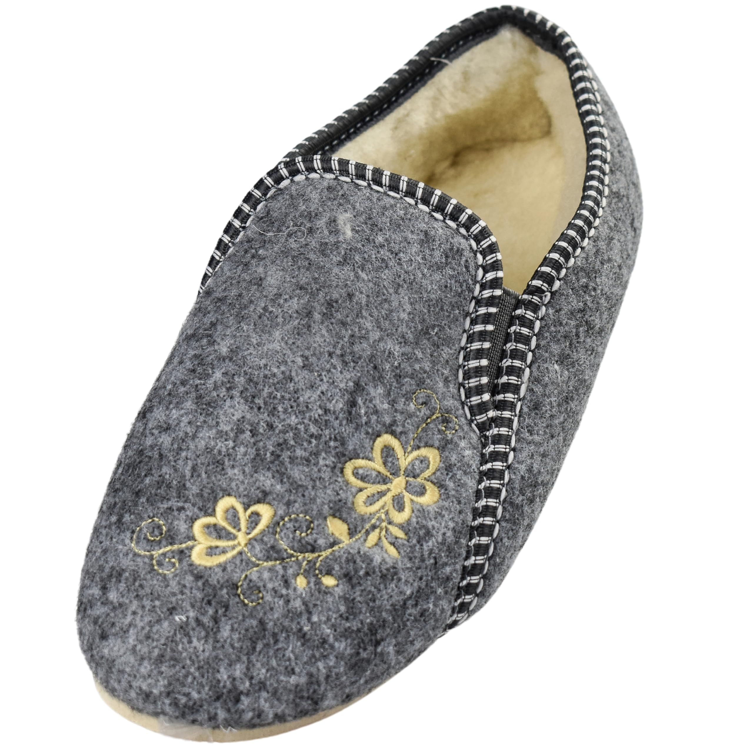 Chaussons Femme En Feutre Et Laine - Semelle Caoutchouc - Chauds Et Confortables - Tailles 36 à 41