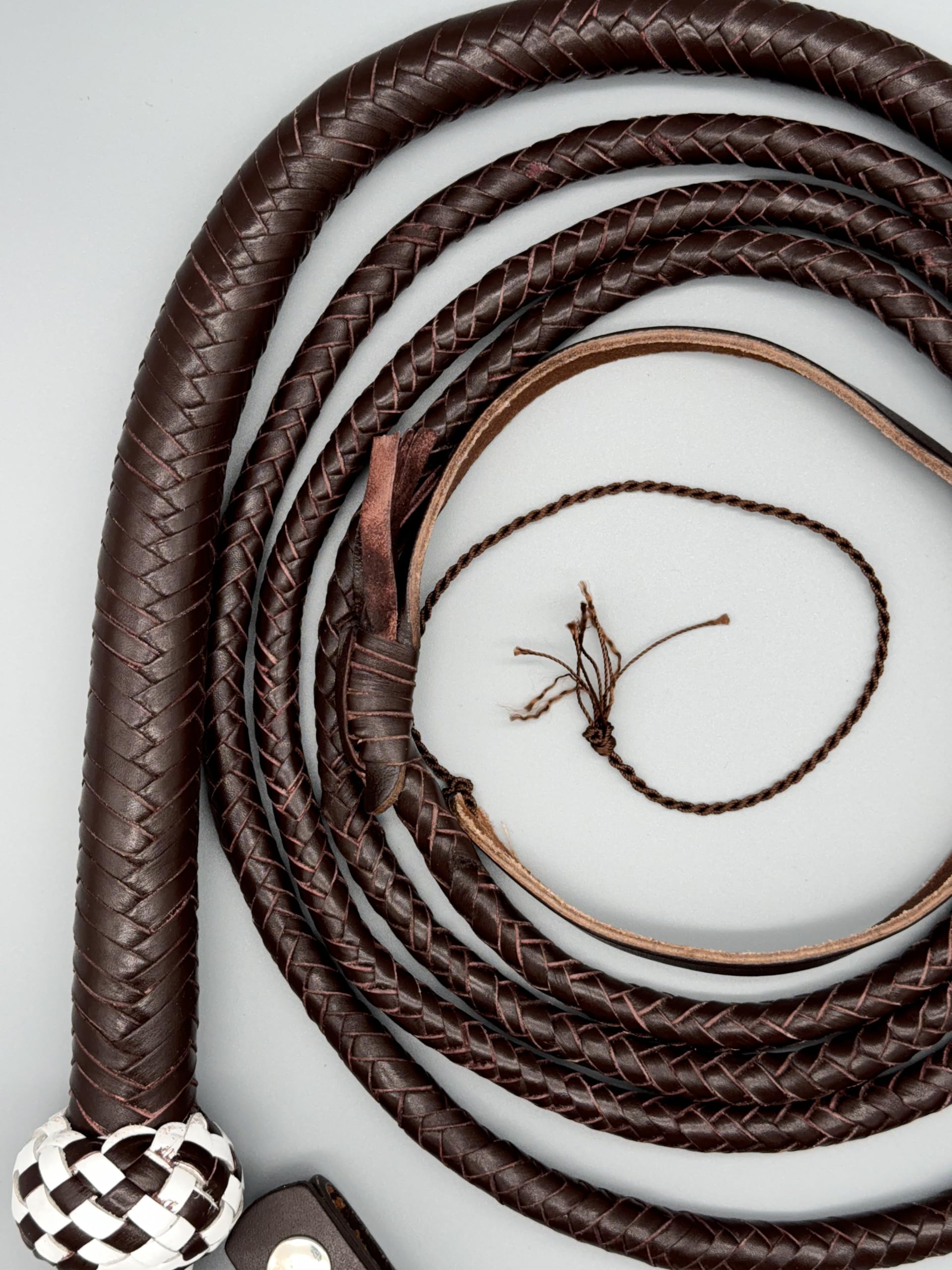 Generisch Echte Bullenlederpeitsche Bullwhip In Schwarz In 3FT Bis 8FT