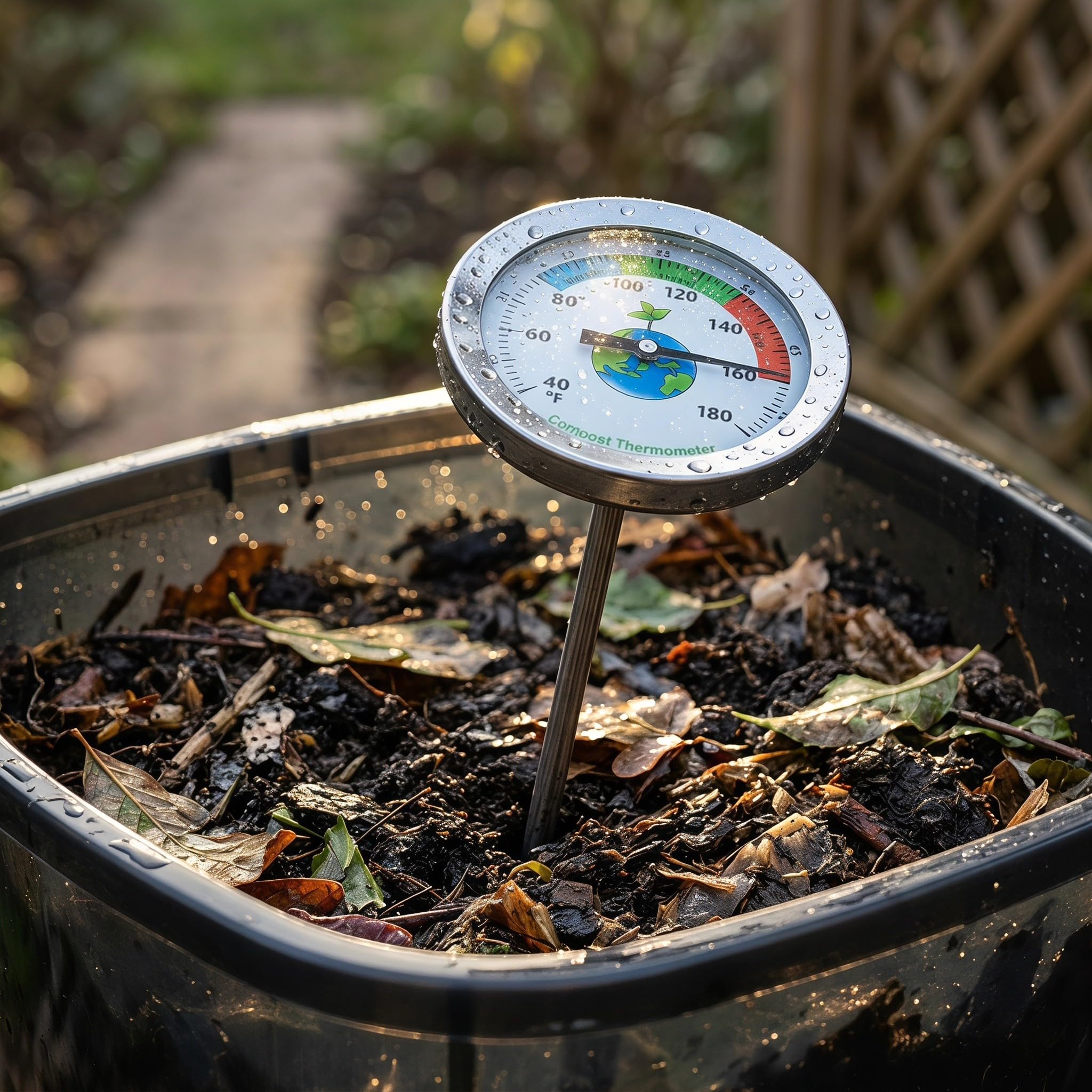 ibasenice Lot de 2 thermomètres à Compost à Longue Tige, sonde à Sol en