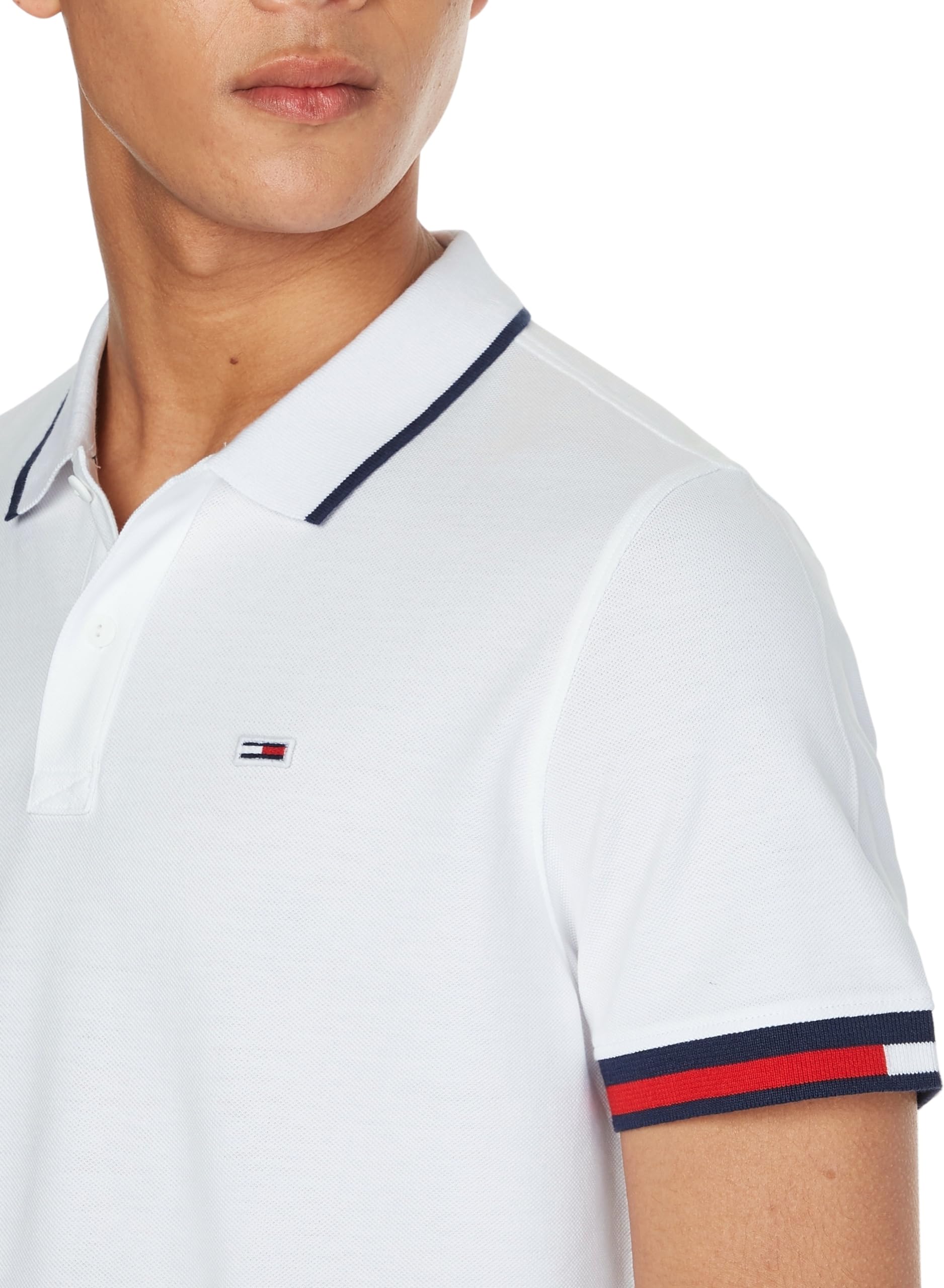 Tommy Jeans Tjm Reg Flag Cuffs Polo Dm0dm12963 Polo a Maniche Corte Uomo (Pacco da 1)