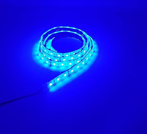 Tira de luz LED sumergible marina 12V 12 pies azul, luces de cuerda LED, luces LED impermeables,