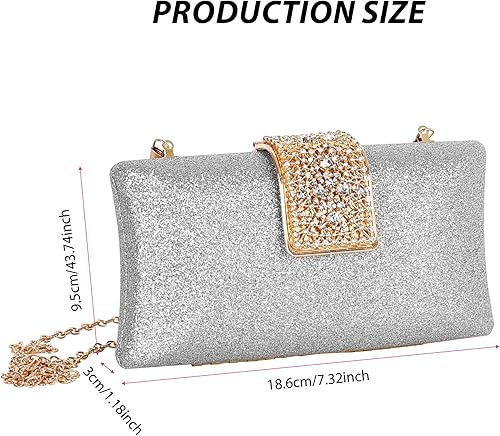 Miniatura 3 de Bolsos de mano de noche para mujer, bolsas pequeñas de diamantes de imitación para invitados, bolsa de fiesta formal, bolsos de cóctel