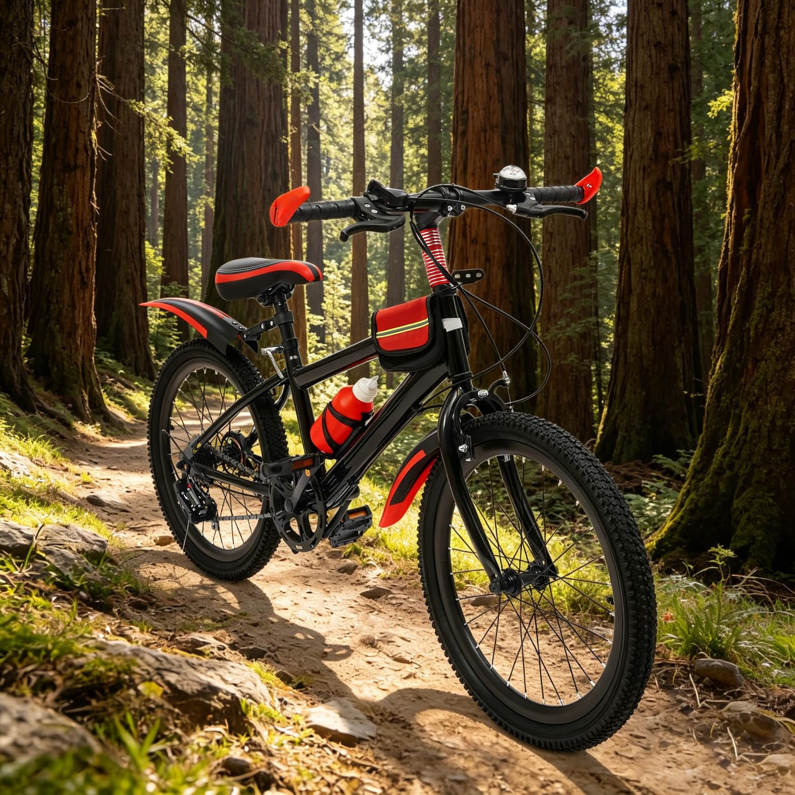 Bicicleta infantil de montaña para niños de 20 pulgadas, 7 velocidades, para niños y niñas