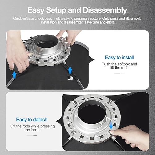 Miniatura 4 de WELLMAKING Caja de luz rectangular de 23.6 x 23.6 in23.6 x 23.6 pulgadas, caja suave de estudio con difusoresrejilla de panalbolsa, compatible con