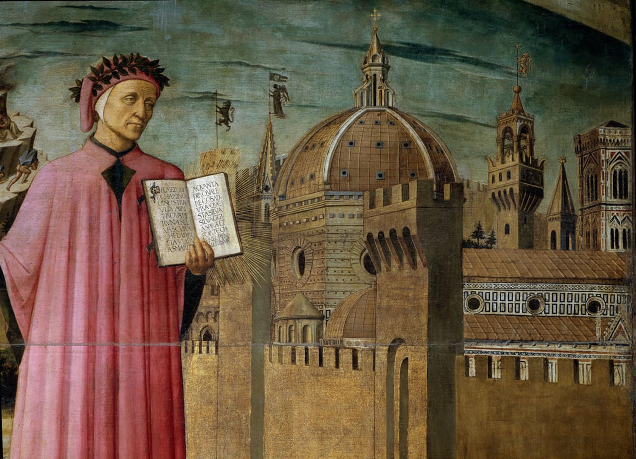 POSTERIIk Vintage Print Pop Art Landscape Artwork Dante Alighieri Presents His Work the Divine Comedy by Domenico Di o Art Prints for Office Home Decor 60x90cm