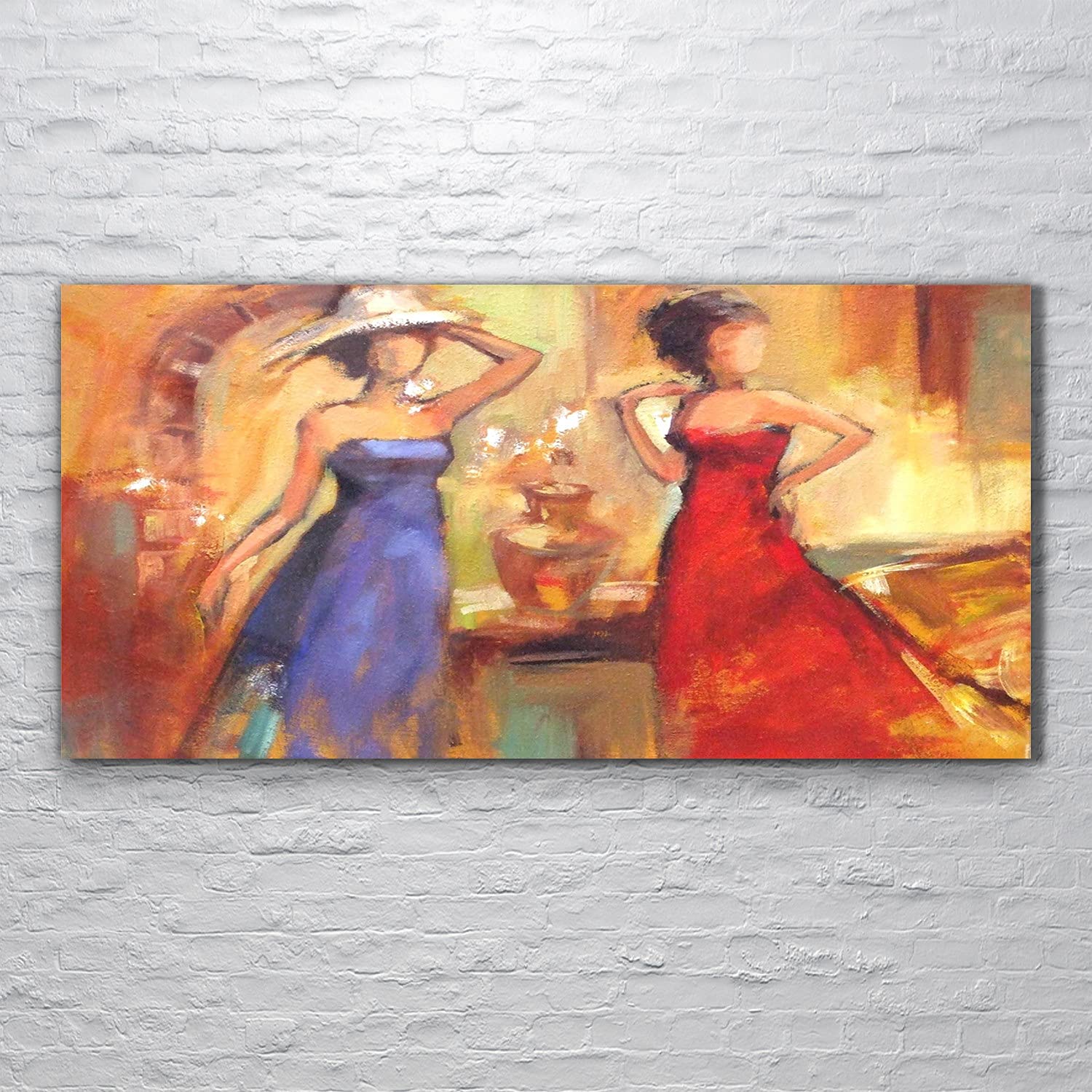 Coloray Pintura acrílica Vidrio Acrílico 120x60cm Cuadro De Pared Sala De Estar Arte Mural - Arte arte de mujeres